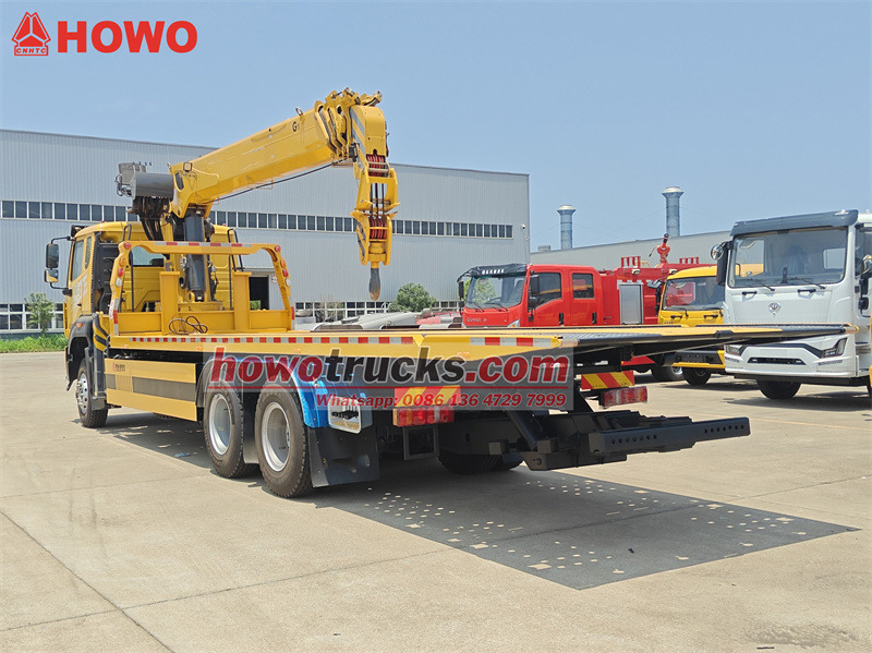 Howo flatbed tow truck with 8T crane Howo flatbed tow truck with 8T crane