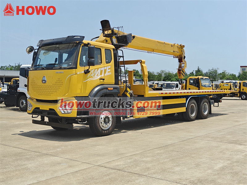 Howo flatbed tow truck with 8T crane Howo flatbed tow truck with 8T crane