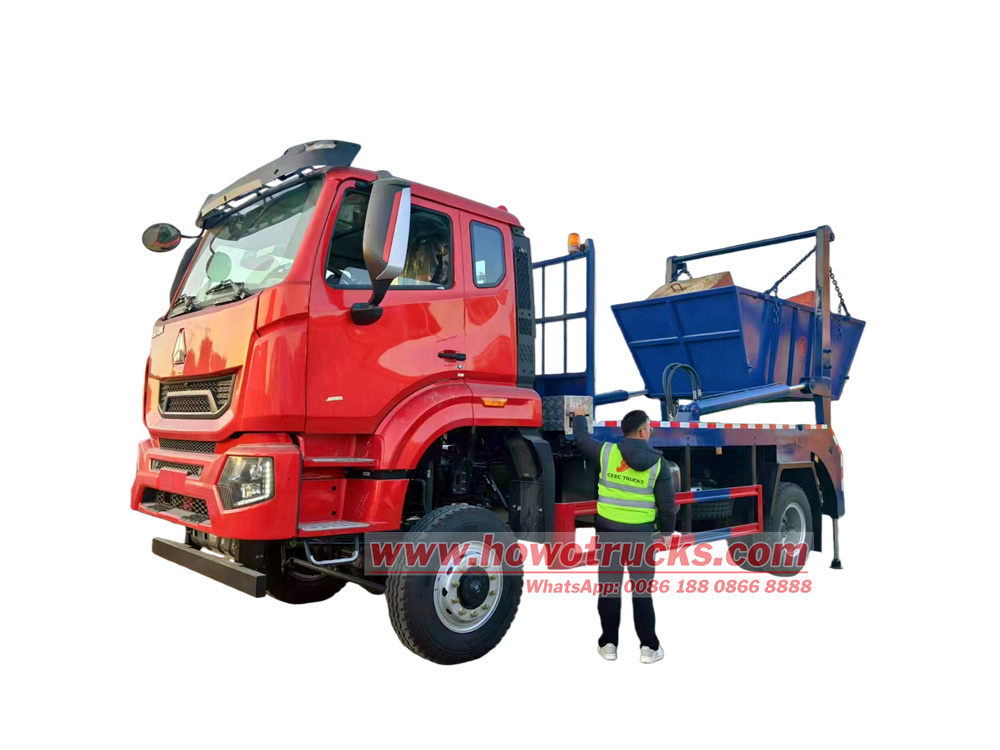 sinotruk 4x4 skip loader truck