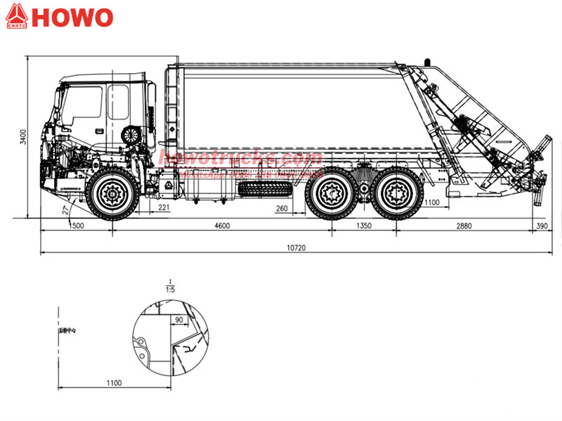 Howo 20CBM garbage compactor truck