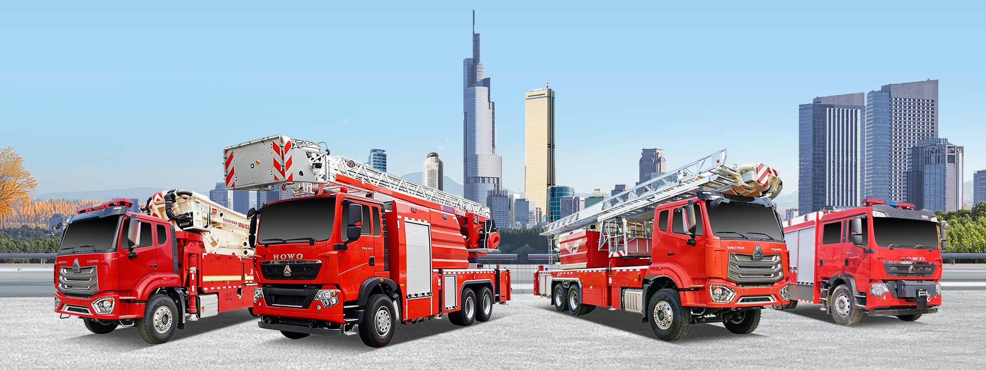 Fornecedor de caminhão de bombeiros com escada aérea Howo, caminhão de bombeiros de resgate com escada e caminhão de bombeiros com plataforma aérea, caminhão de bombeiros com jato de água de 70m de altura